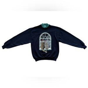 Men's Vintage Morning Sun “Top Stitch” Animal Window Graphic Crewneck sweatshirt